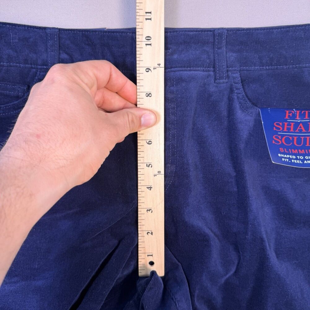 NWT CHAPS Womens Corduroy Pants Size 12 x33 Long Blue Mid Rise Straight Slimming - Picture 7 of 16